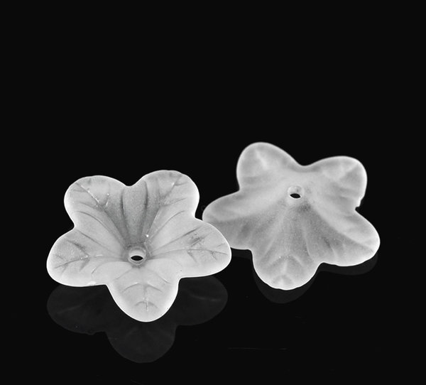 Transparente, matte, Acryl-Blumen, Blüten, Perlen, 18mm