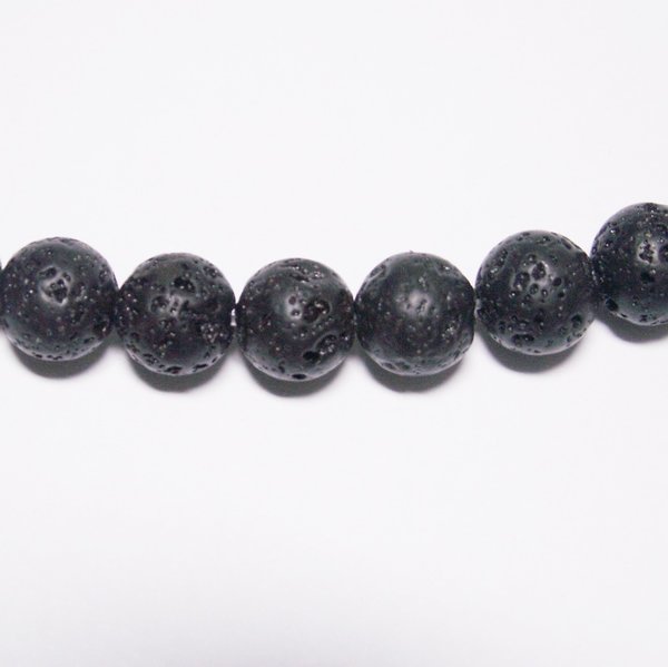 Schwarze Lavaperlen 8 mm