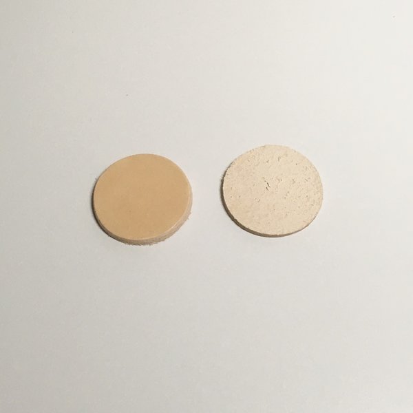 Runde beige Blankleder-Stanzteile zum punzieren 40 mm